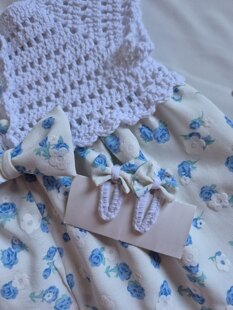 Vintage Bloom- Crochet &amp; Fabric Baby Dress
