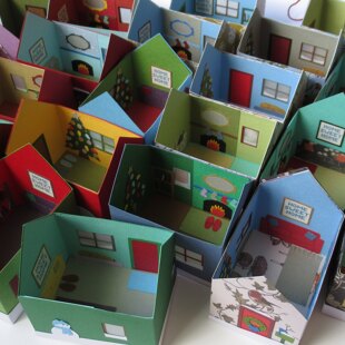 Papercut Christmas House Boxes