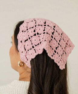 Crochet Bandana Pattern PDF | Flower Lace Triangle Head Scarf | Summer Hip Wrap | Summer Crochet tee