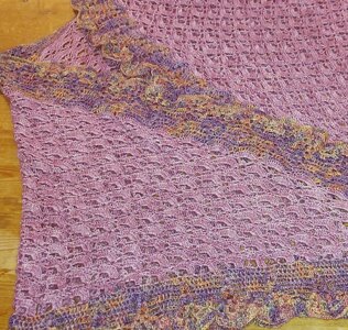 Scalloped edged lace shawl