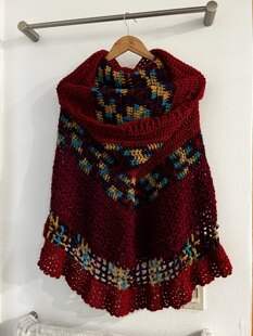 Boho hooded cape