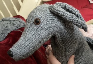 Lifesize Knitted Whippet Dog