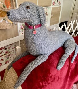 Lifesize Knitted Whippet Dog