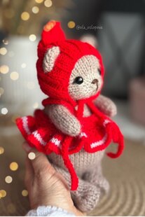 Knitting baby bear and Outfit for Baby Bear🟡🟠🔴