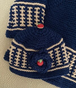 Navy/Camel Baby Coat &amp; Hat
