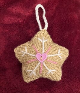 Snowflake gingerbread star Christmas tree decoration