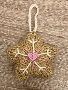 Snowflake gingerbread star Christmas tree decoration