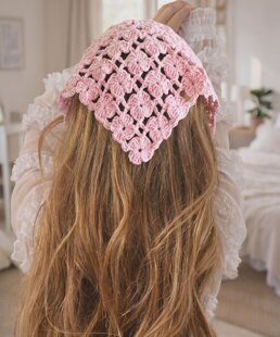 Crochet Bandana Pattern PDF | Flower Lace Triangle Head Scarf | Summer Hip Wrap | Summer Crochet tee