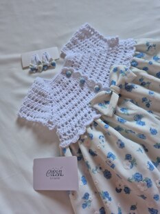 Vintage Bloom- Crochet &amp; Fabric Baby Dress