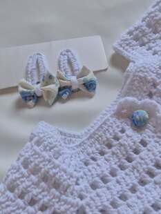 Vintage Bloom- Crochet &amp; Fabric Baby Dress