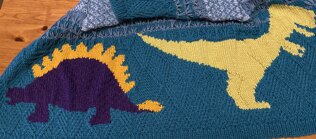 Stefan’s dinosaur cardigan