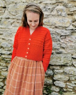 Cropped Retro Red Cardigan