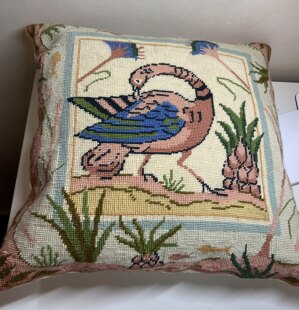 Re-backed old tapestry cushion