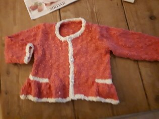Cute Baby Jacket Coral and White
