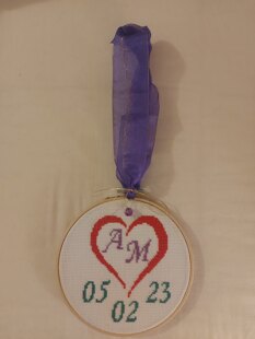 Engagement cross stitch