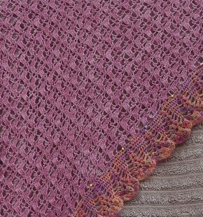 Scalloped edged lace shawl