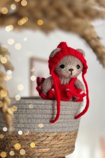 Knitting baby bear and Outfit for Baby Bear🟡🟠🔴