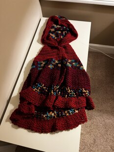 Boho hooded cape