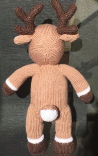 Reindeer knitable cuddly toy