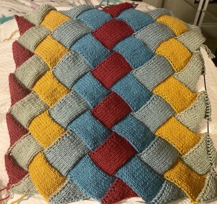 entrelac cushion