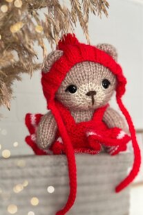 Knitting baby bear and Outfit for Baby Bear🟡🟠🔴