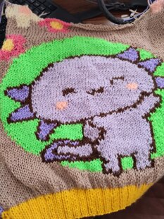 happy axolotl sweater