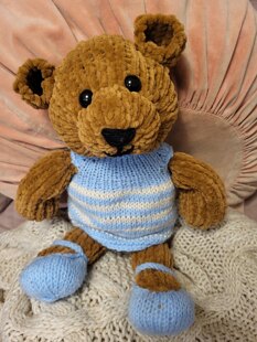 Oversized Bear in striped dress