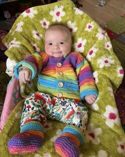 Rainbow jackets and booties