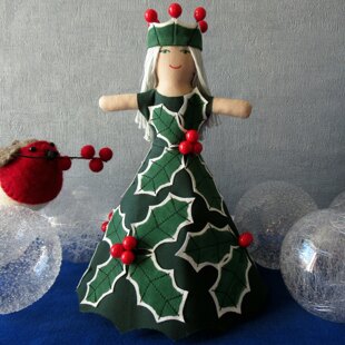Holly Queen Christmas Tree Topper or Table Decoration