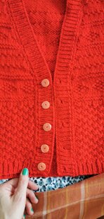 Cropped Retro Red Cardigan