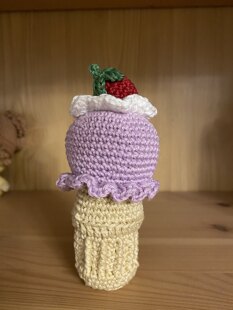 Blackberry ice cream cone