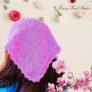 Easy Knit Kerchief, Bandana, Headscarf Pattern