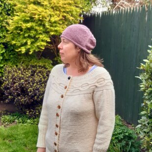 cable- shouldered cardigan