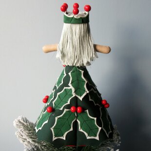 Holly Queen Christmas Tree Topper or Table Decoration