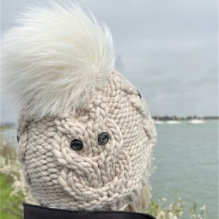 Winter Owl Pompom Hat