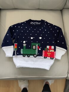Christmas train jumper
