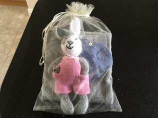 Heart Reversible Baby Blanket and Bunnies