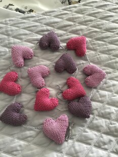Knitted Hearts Garland