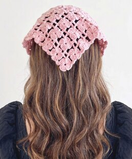 Crochet Bandana Pattern PDF | Flower Lace Triangle Head Scarf | Summer Hip Wrap | Summer Crochet tee