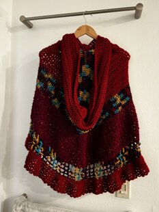 Boho hooded cape