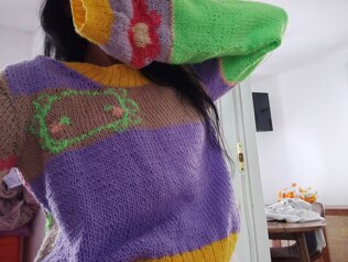 happy axolotl sweater