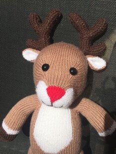Reindeer knitable cuddly toy