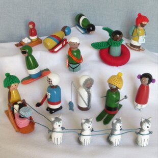 Winter Sports and Activities Peg Doll Decorations