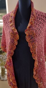 Scalloped edged lace shawl