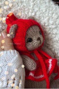 Knitting baby bear and Outfit for Baby Bear🟡🟠🔴