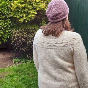 cable- shouldered cardigan