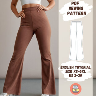 Flare Leg Elastic Waist Pants Sewing Pattern – Trendy &amp; Comfy