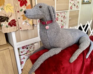 Lifesize Knitted Whippet Dog