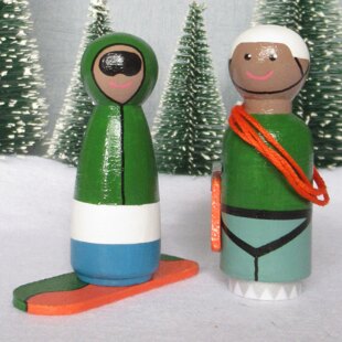 Winter Sports and Activities Peg Doll Decorations