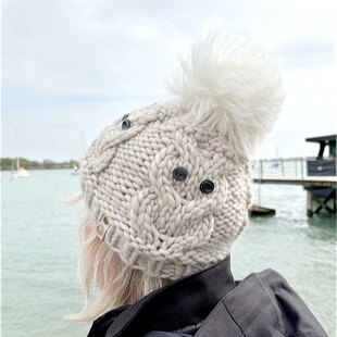 Winter Owl Pompom Hat